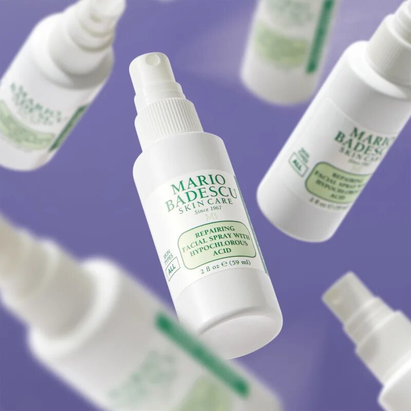 Mario Badescu Repairing Facial Spray With Hypochlorous Acid обновяващ спрей за лице за успокояване на кожата 59 мл.