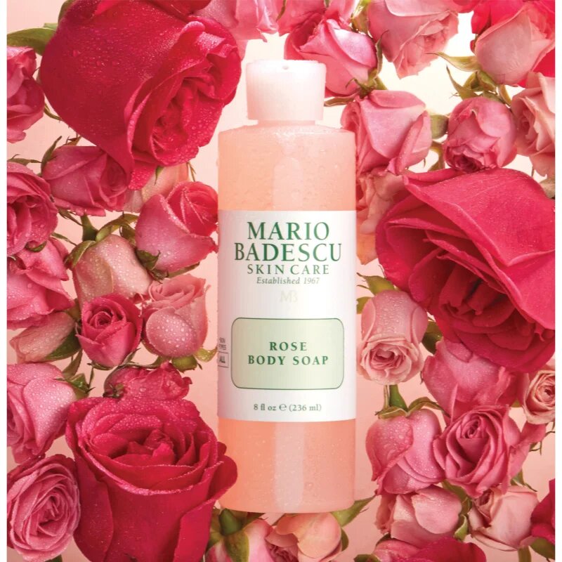 Mario Badescu Rose Body Soap зареждащ с енергия душ гел с розово масло 236 мл.