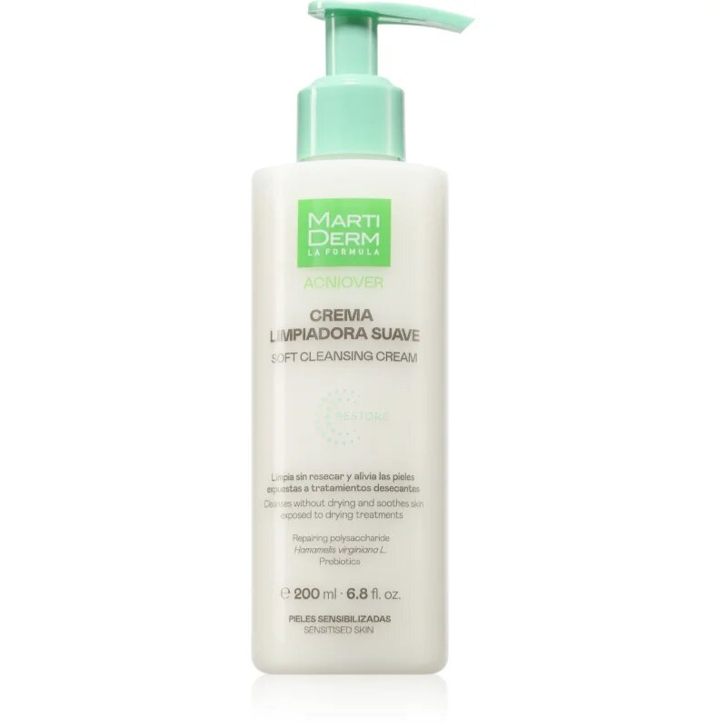 MartiDerm Acniover Soft Cleansing Cream почистващ крем за чувствителна кожа склонна към акне 200 мл.