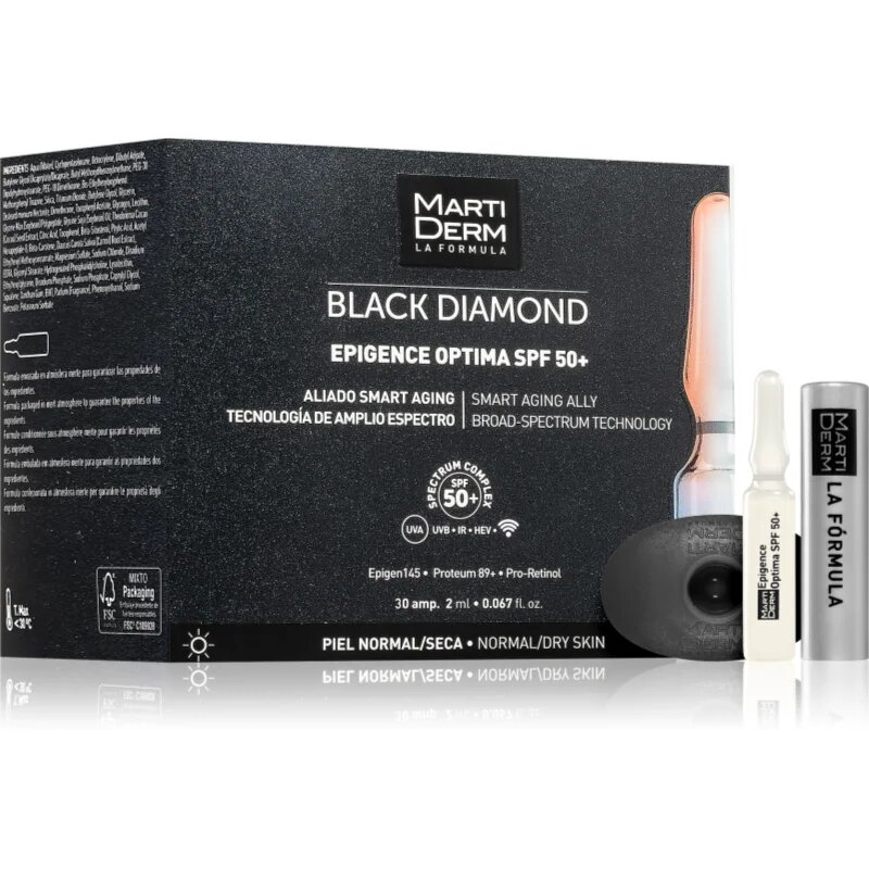MartiDerm Black Diamond Epigence Optima SPF 50+ защитен серум в ампули SPF 50+ 30x2 мл.