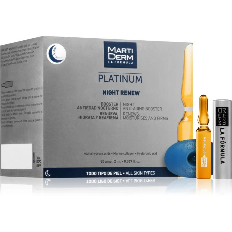 MartiDerm Platinum Night Renew нощен серум против бръчки в ампули 30x2 мл.