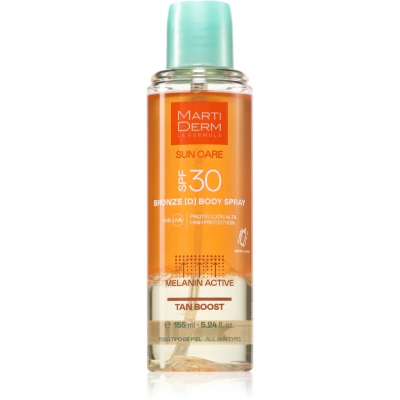 MartiDerm Sun Care Bronze D Body Spray спрей за тяло за ускоряване на тена SPF 30 155 мл.