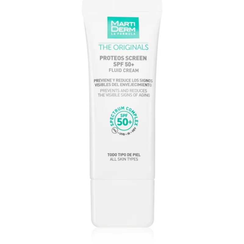MartiDerm The Originals Proteos Screen защитен флуид за всички типове кожа на лицето SPF 50+ 40 мл.