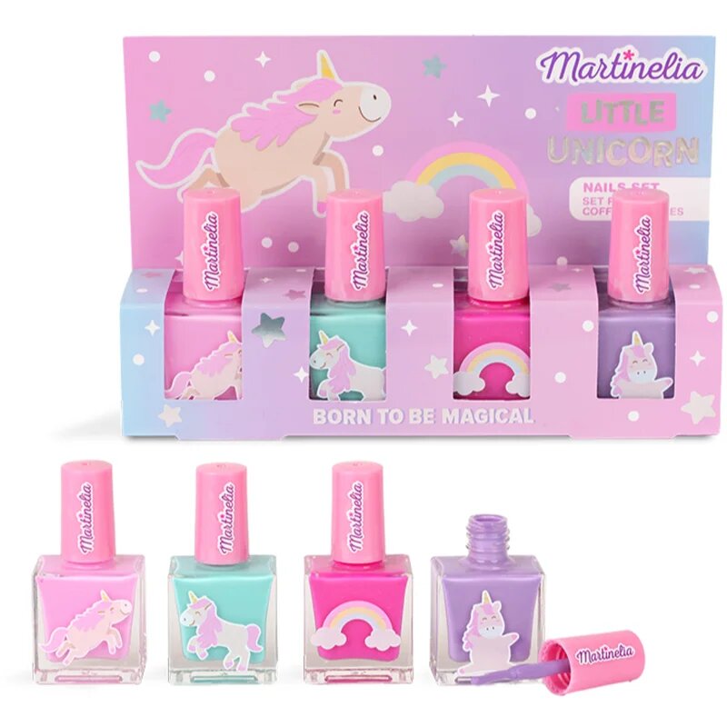 Martinelia Little Unicorn Nail Polish Set комплект лак за нокти за деца Pink Blue Purple Fuchsia