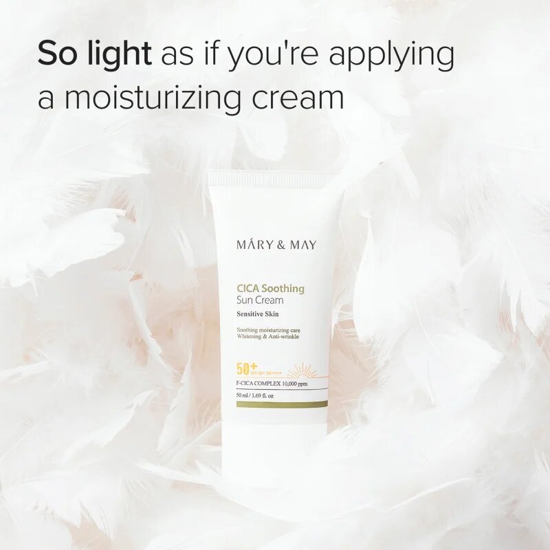 Mary&May Cica Soothing успокояващ и защитен крем SPF 50+ 50 мл.