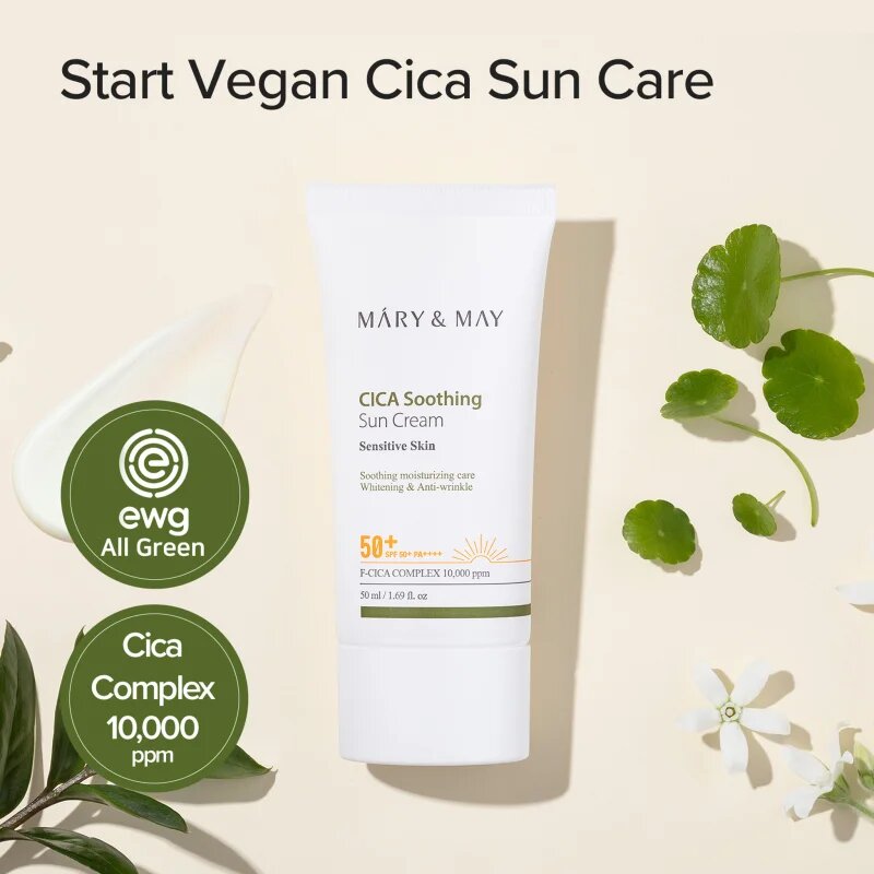Mary&May Cica Soothing успокояващ и защитен крем SPF 50+ 50 мл.