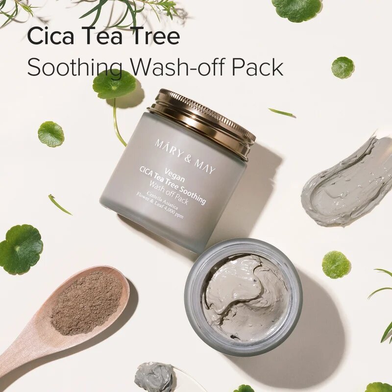 Mary&May Cica Tea Tree Soothing минерална почистваща маска с глина за успокояване на кожата 125 гр.