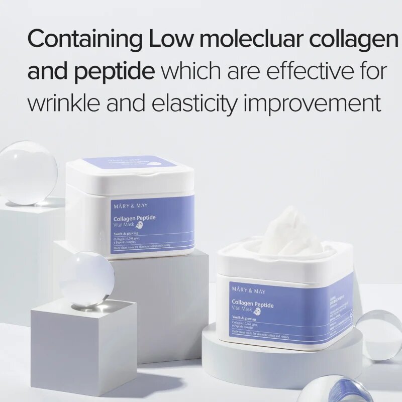 Mary&May Collagen Peptide Vital Mask комплект платнени маски с анти-бръчков ефект 30 бр.