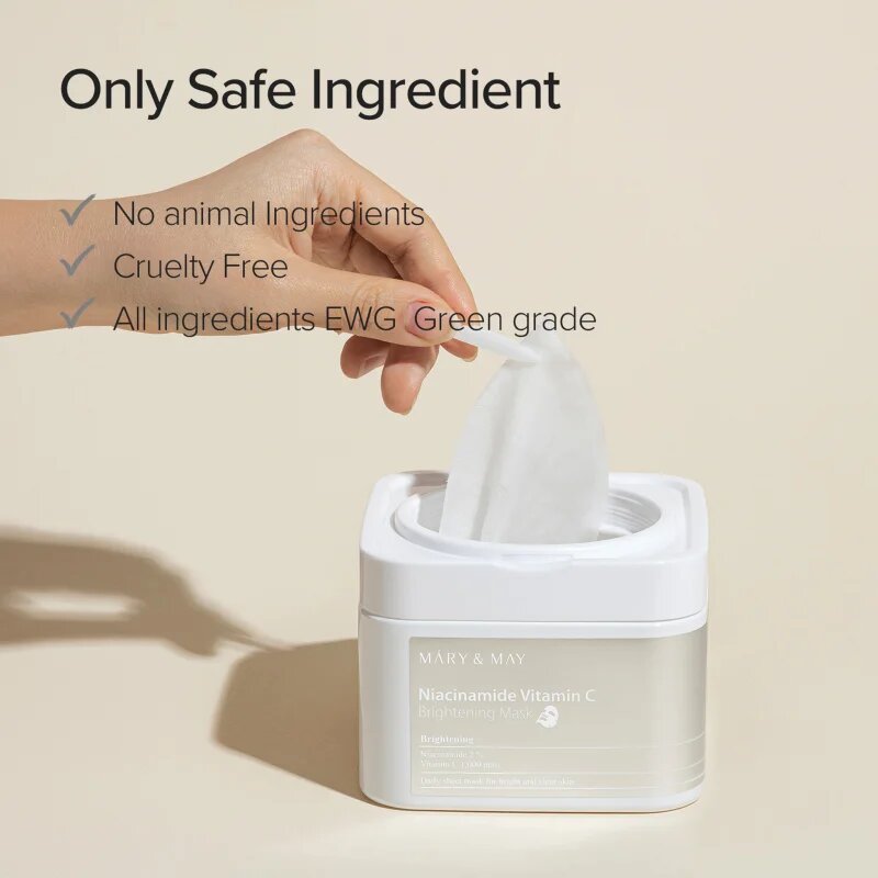 Mary&May Niacinamide Vitamin C Brightening Mask комплект платнени маски за озаряване на лицето 30 бр.