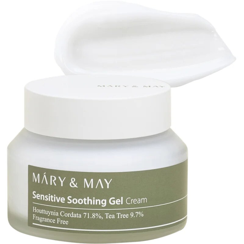 Mary&May Sensitive Soothing Gel Cream лек хидратиращ крем-гел за успокояване и подсилване на чувствителната кожа 70 гр.