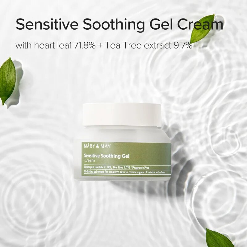 Mary&May Sensitive Soothing Gel Cream лек хидратиращ крем-гел за успокояване и подсилване на чувствителната кожа 70 гр.