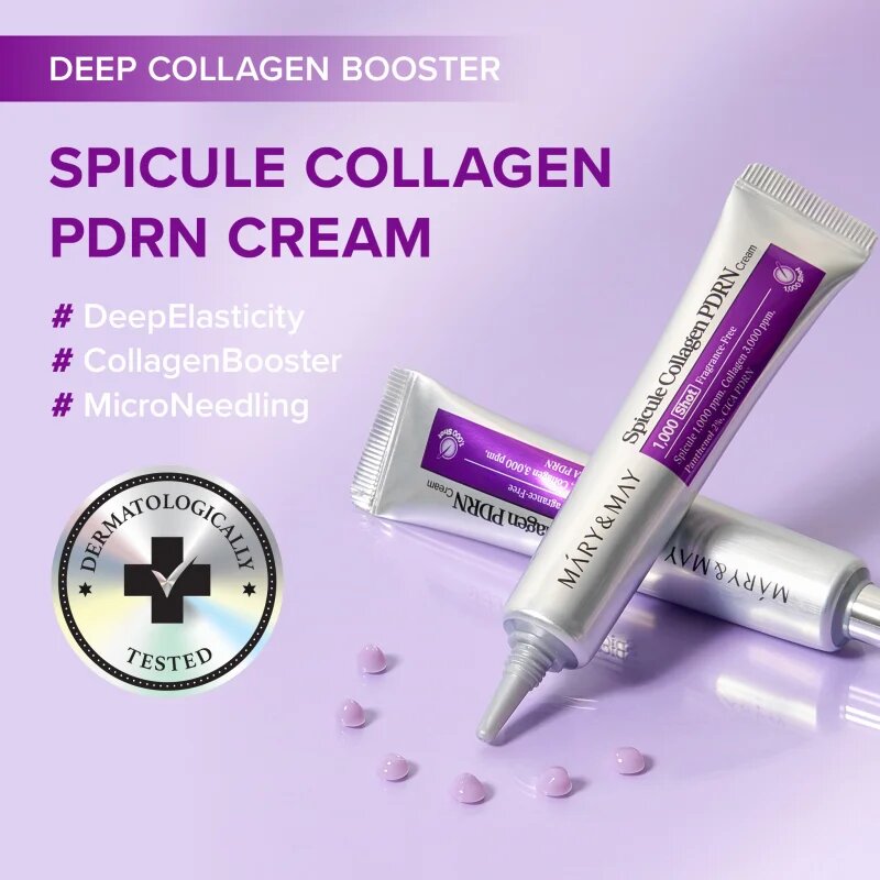 Mary&May Spicule Collagen PDRN Cream Омекотяващ и подхранващ крем възстановяващ кожната бариера 15 гр.