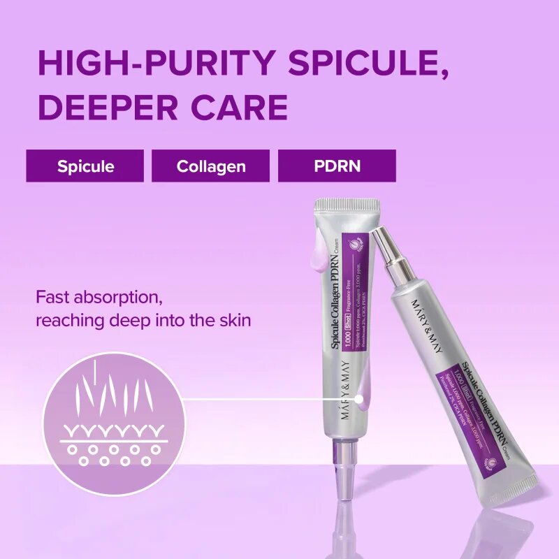 Mary&May Spicule Collagen PDRN Cream Омекотяващ и подхранващ крем възстановяващ кожната бариера 15 гр.