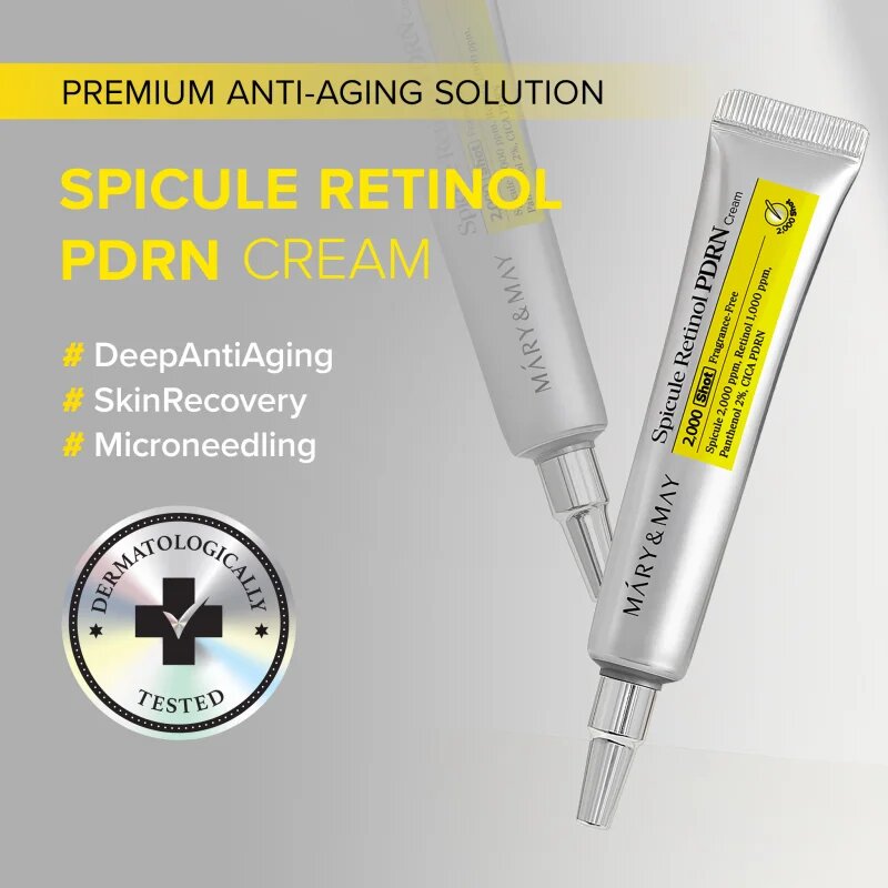 Mary&May Spicule Retinol PDRN Cream интензивен крем против бръчки с успокояващ ефект 15 гр.