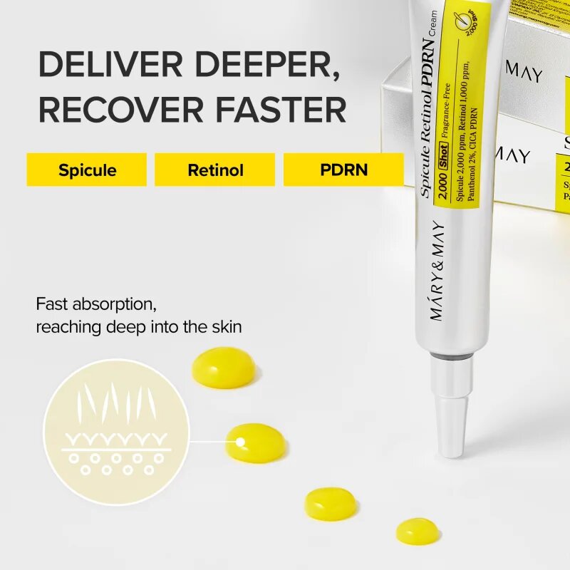 Mary&May Spicule Retinol PDRN Cream интензивен крем против бръчки с успокояващ ефект 15 гр.