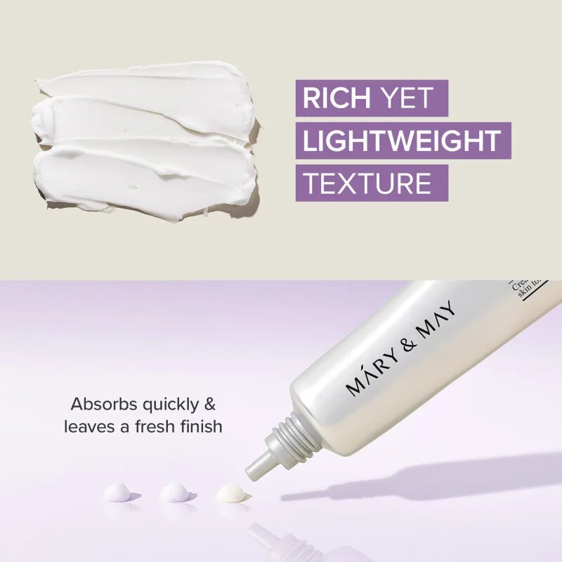 Mary&May Tranexamic Acid + Glutathione Eye Cream притивобръчков крем за околоочната зона намаляващ отоците и черните кръгове 30 гр.