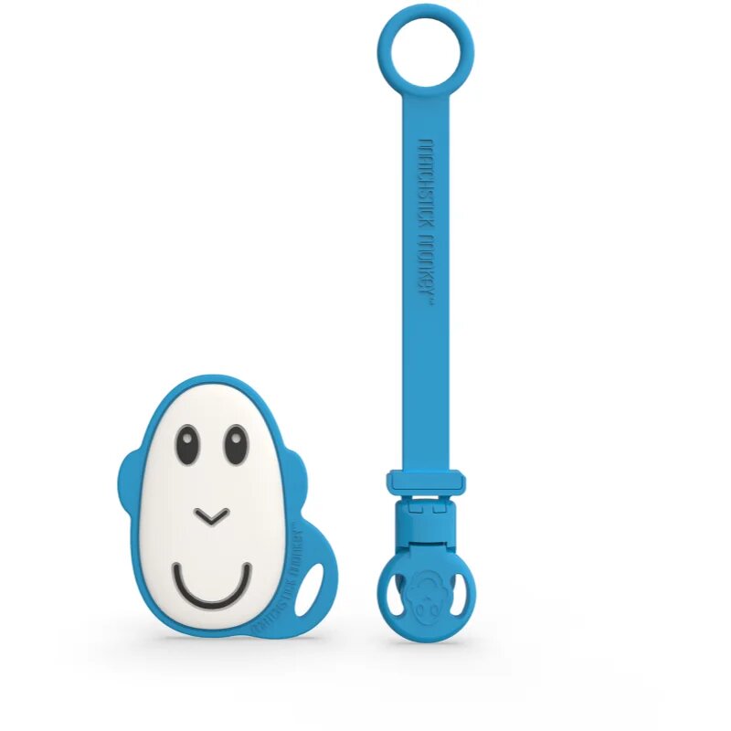 Matchstick Monkey Flat Face Teether & Soother Clip подаръчен комплект за деца Blue