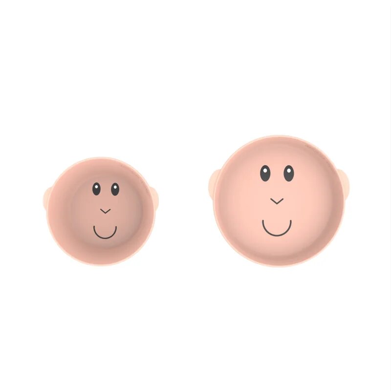 Matchstick Monkey Monkey Plate & Bowl комплект за хранене за деца Dusty Pink 1 бр.