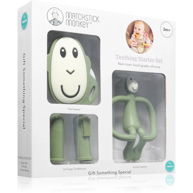 Matchstick Monkey Starter Set Monkey Olive подаръчен комплект за деца 3m+ 1 бр.