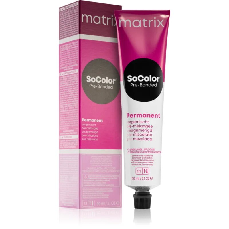 Matrix SoColor Pre-Bonded Blended перманентната боя за коса цвят 8Na Hellblond Neutral Asch 90 мл.