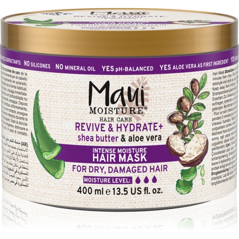 Maui Moisture Revive & Hydrate + Shea Butter & Aloe Vera хидратираща и подхранваща маска За коса 400 мл.