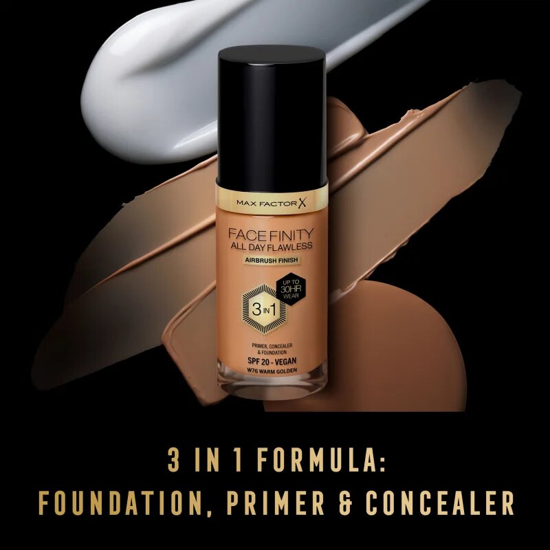 Max Factor Facefinity All Day Flawless дълготраен фон дьо тен SPF 20 цвят 76 Warm Golden 30 мл.