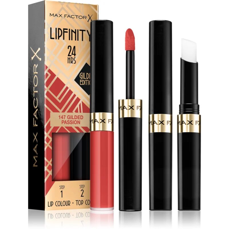 Max Factor Lipfinity Gilded Edition дълготрайно червило с балсам цвят 147 Gilded Passion 42 гр.