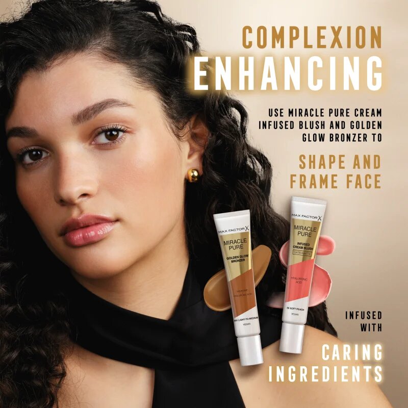 Max Factor Miracle Pure бронзър-крем за озаряване на лицето цвят 001 Light To Medium 15 мл.