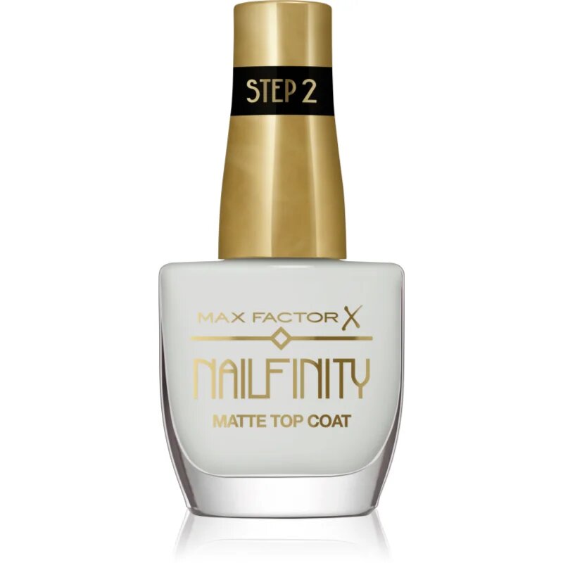 Max Factor Nailfinity Matte Top Coat гел топ лак за нокти с матиращ ефект цвят 101 Velvet Curtain 12 мл.