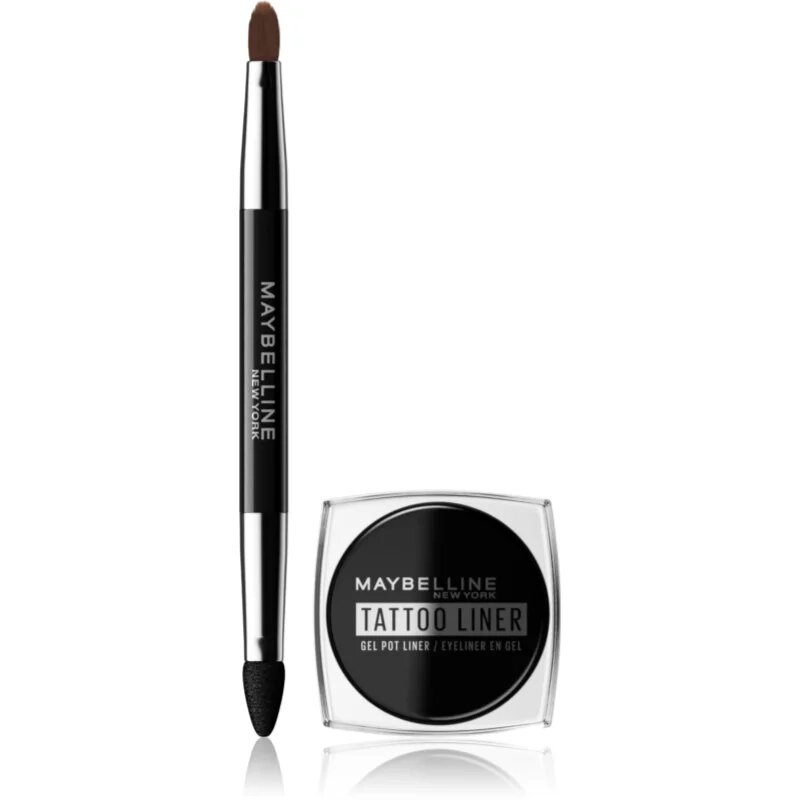 MAYBELLINE NEW YORK Tattoo Liner дълготрайна гел очна линия с четка цвят 950 Blackest Black 3 гр.