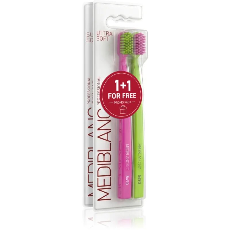 MEDIBLANC Set TB Ultra Soft Pink Green + Super Soft Pink Blue Duopack четки за зъби