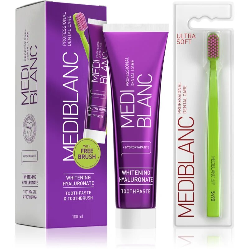 MEDIBLANC Set TP Hyaluron 100ml + TB Ultra Soft Green Single Комплект за дентална грижа