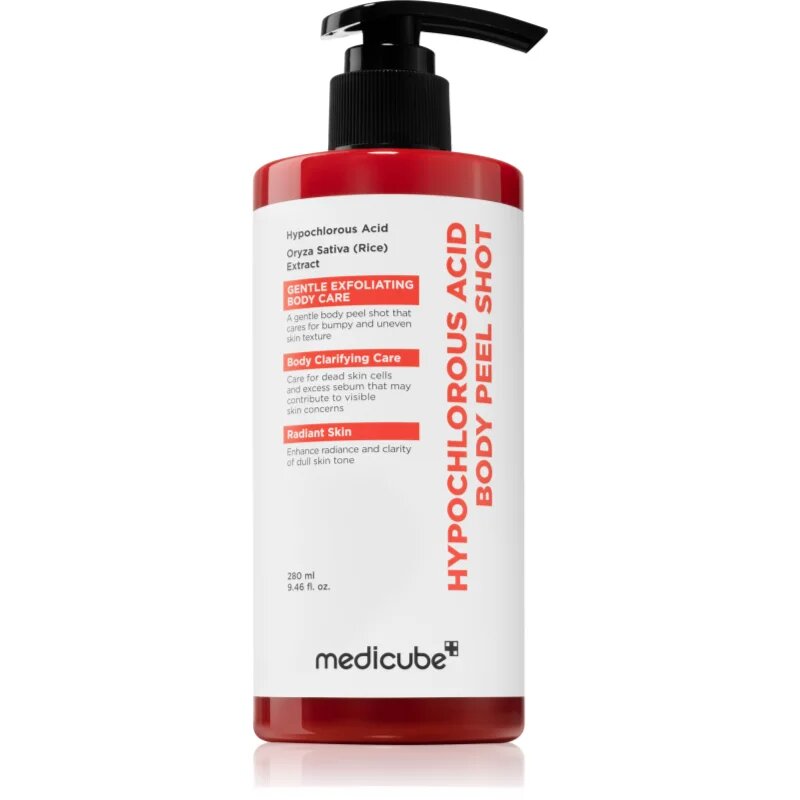 Medicube Hypochlorous Acid Body Peel Shot озаряващ пилинг за тяло с успокояващ ефект 280 мл.