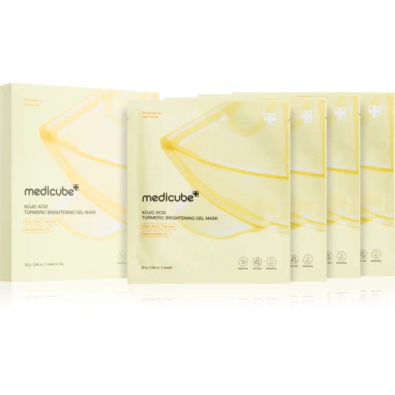 Medicube Kojic Acid Turmeric Brightening Gel Mask хидратираща и озаряващ маска с гел текстура 4 бр.