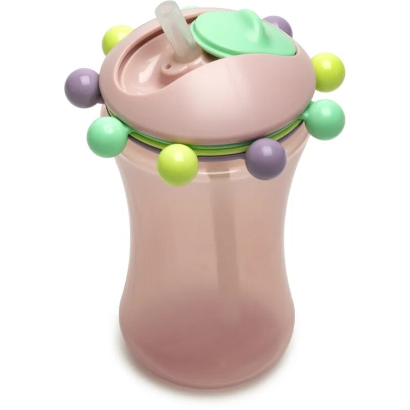 Melii Abacus Straw Sippy Cup чаша със сламка Pink 1 бр.