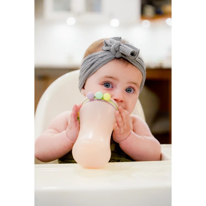 Melii Abacus Straw Sippy Cup чаша със сламка Pink 1 бр.