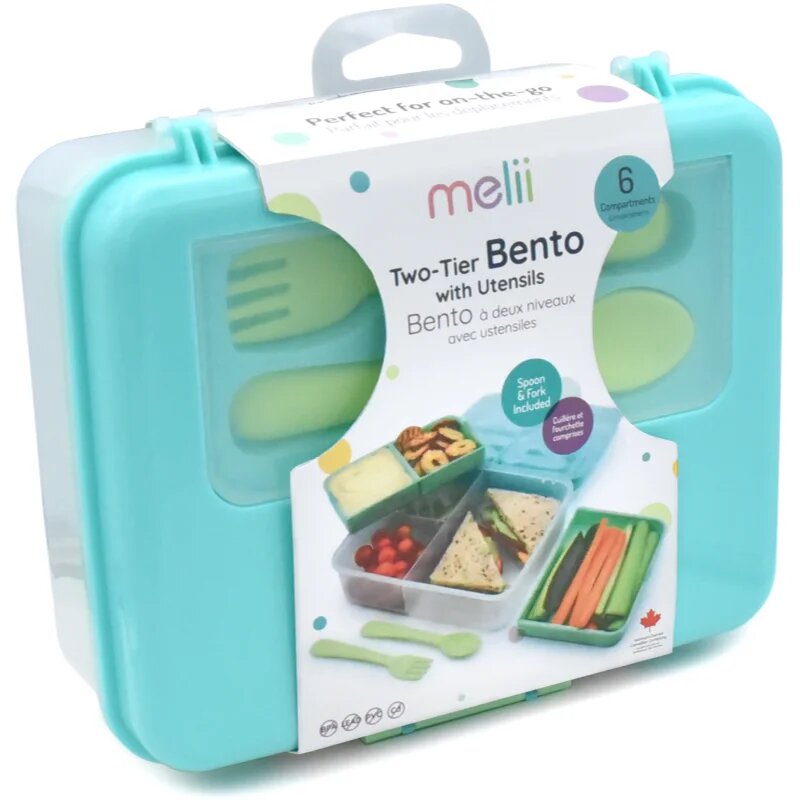 Melii Bento Box кутия за закуска Blue Mint Lime 1446 мл.