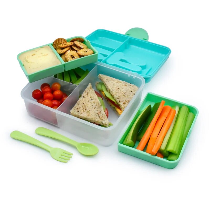Melii Bento Box кутия за закуска Blue Mint Lime 1446 мл.