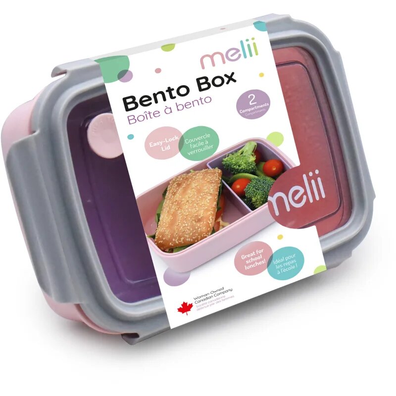 Melii Bento Box кутия за закуска Pink Purple Gray 880 мл.