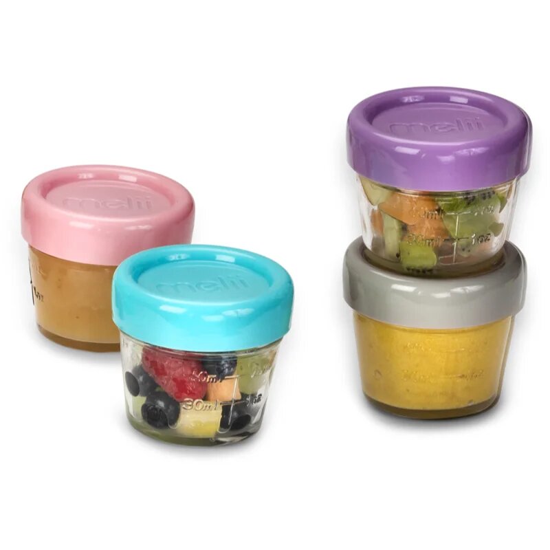 Melii Glass Food Container кутия за съхранение на храни 6x118 мл.