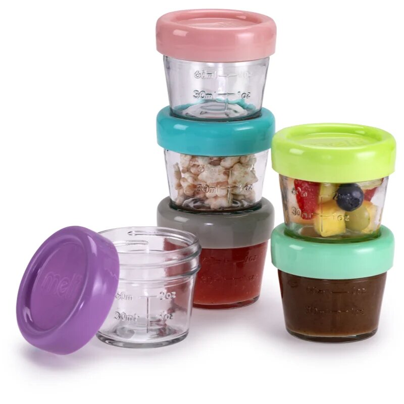 Melii Glass Food Container кутия за съхранение на храни 6x118 мл.