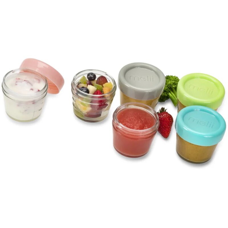 Melii Glass Food Container кутия за съхранение на храни 6x118 мл.