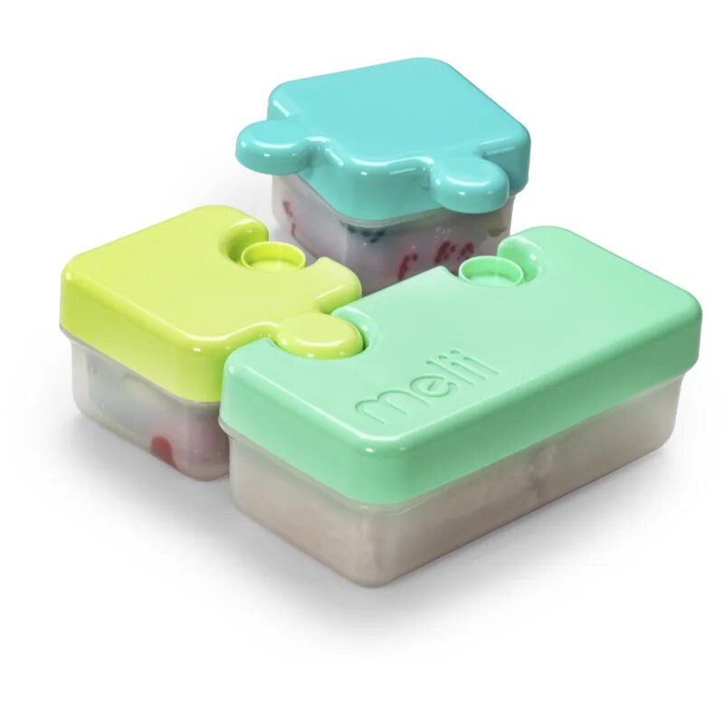 Melii Puzzle Container кутия за закуска Blue & Mint 850 мл.