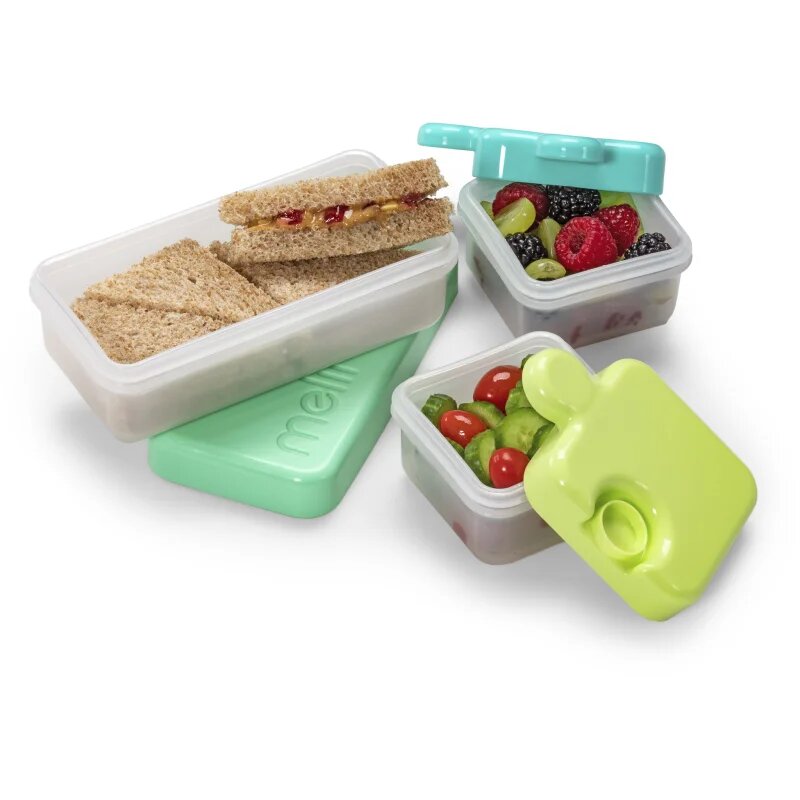 Melii Puzzle Container кутия за закуска Blue & Mint 850 мл.