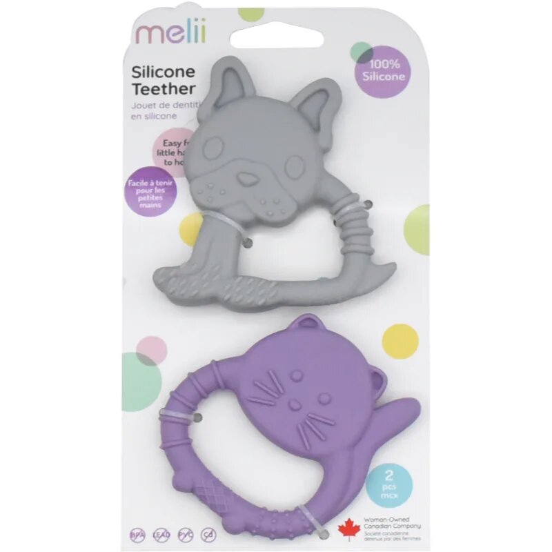 Melii Teethers гризалка Bulldog & Cat 2 бр.
