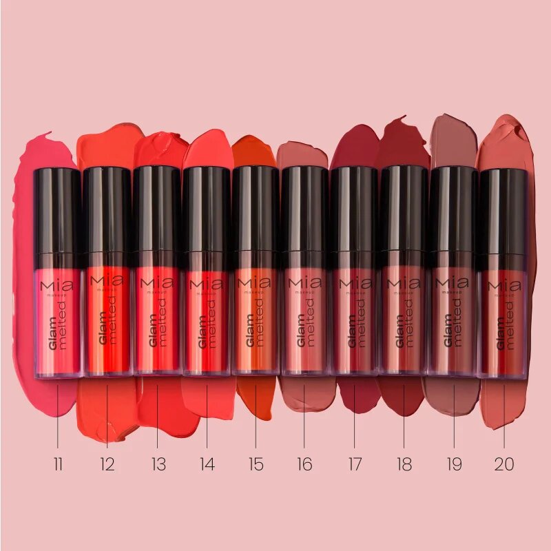 Mia Cosmetics Glam Melted течно червило с матиращ завършек цвят 13 Passione 5 гр.
