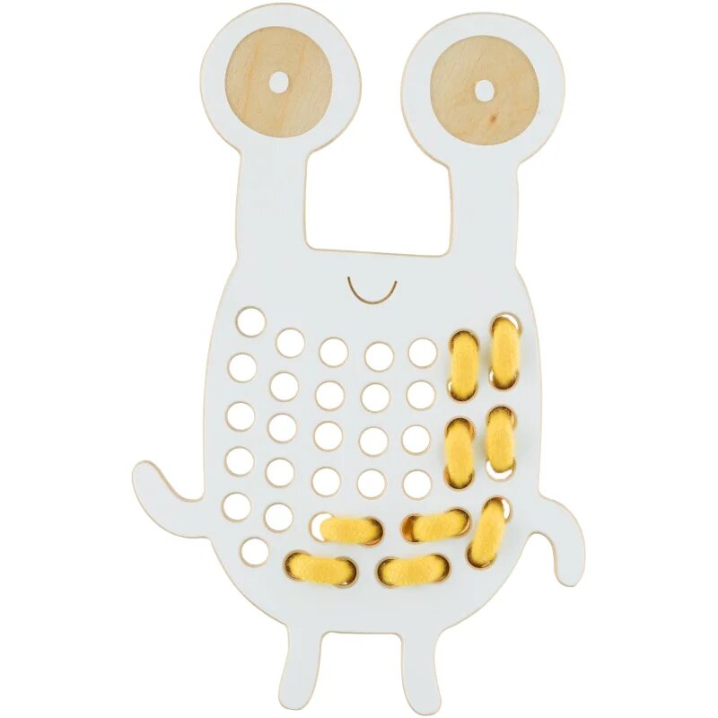 Milin Big Wooden Lacing Toy Crab Goggly играчка за подреждане 20 cm x 13 cm x 07 cm 1 бр.