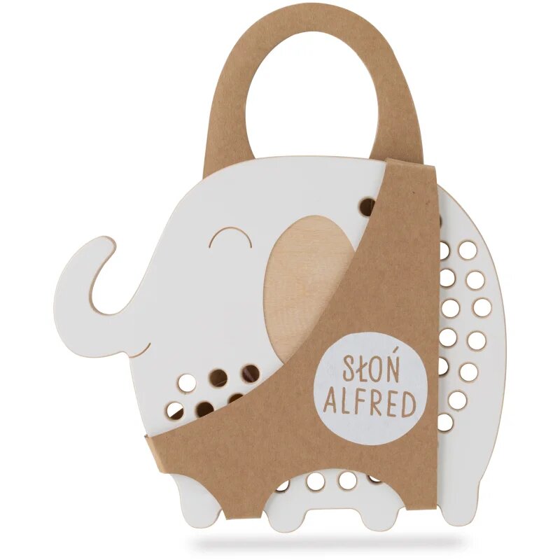 Milin Big Wooden Lacing Toy Elephant Oliver играчка за подреждане 195 cm x 16 cm x 07 cm 1 бр.