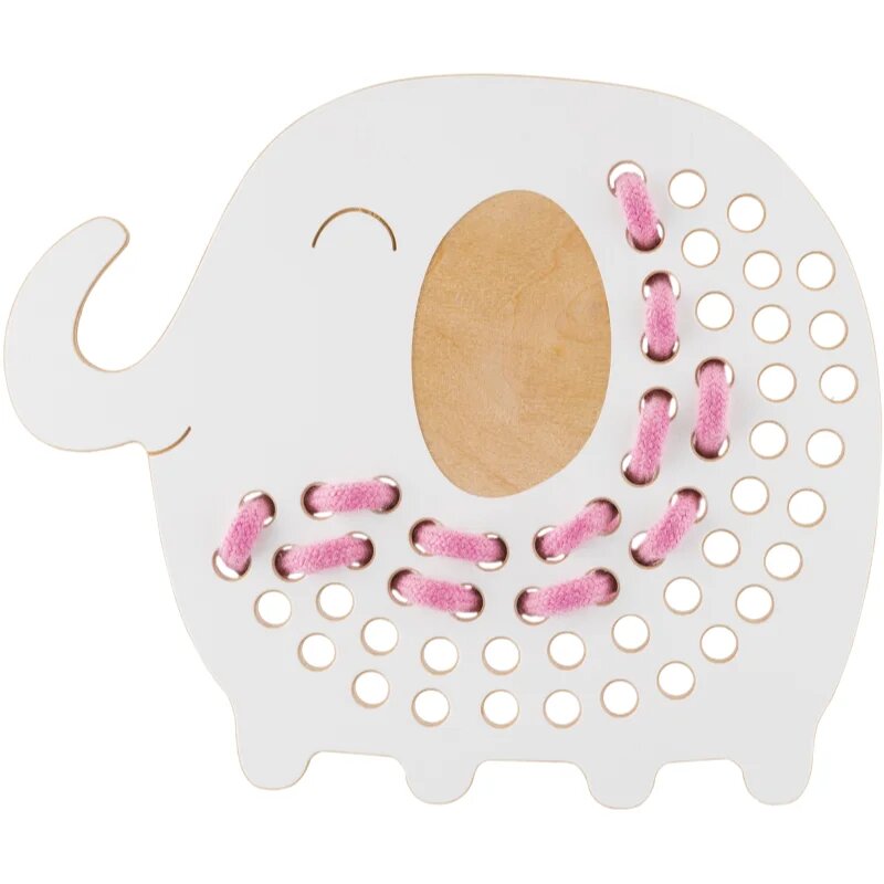 Milin Big Wooden Lacing Toy Elephant Oliver играчка за подреждане 195 cm x 16 cm x 07 cm 1 бр.