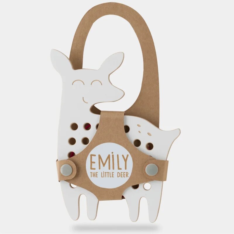 Milin Big Wooden Lacing Toy Little Deer Emily играчка за подреждане 18 cm x 13 cm x 07 cm 1 бр.